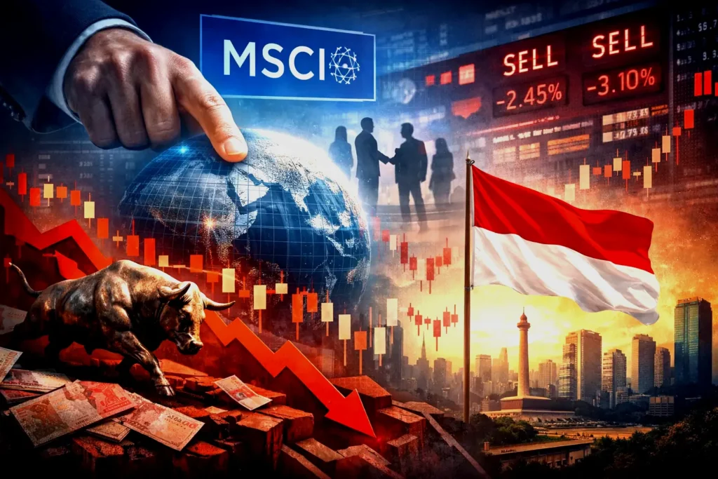 Ketika Aturan Main Global Mengguncang Pasar Lokal 1 IHSG anjlok meski fundamental emiten relatif solid. Tekanan dipicu rebalancing MSCI dan isu free float yang mendorong arus jual asing di pasar saham Indonesia.