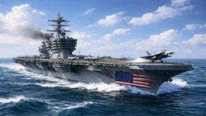 Kapal induk Amerika Serikat beroperasi di perairan Timur Tengah dekat Iran di tengah ketegangan geopolitik