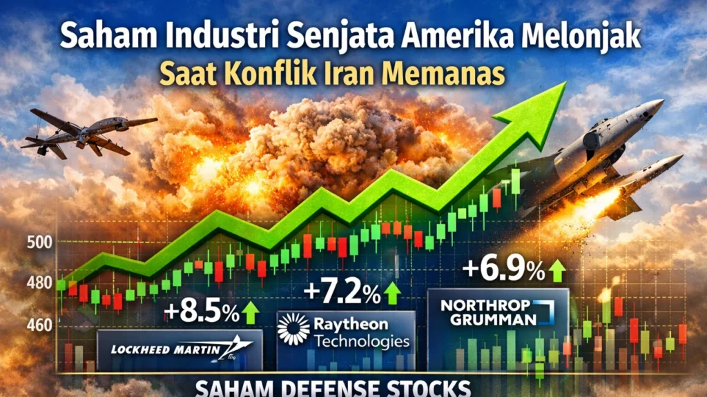 Grafik kenaikan saham perusahaan senjata Amerika saat konflik Iran meningkat